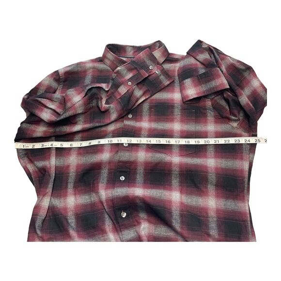 Apt. 9 Flannel Shirt Men's XL Red Black Check Stretch Standard Fit Button-Up - Picture 4 of 8